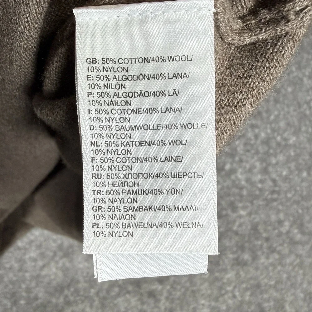The North Face Sweater Men's Large Brown Wool Blend 1/4 Zip Long Sleeve‎